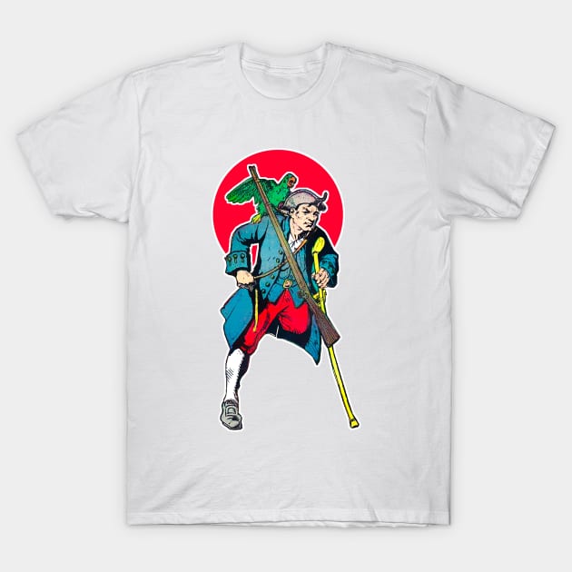 One-legged pirate and parrot T-Shirt by Marccelus